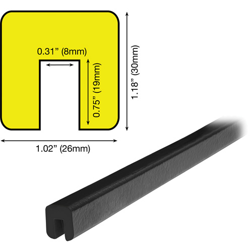 G Profile 5M Edge Protection Bumper Guard, 2' (0.6096 m) Long Industrial Sales