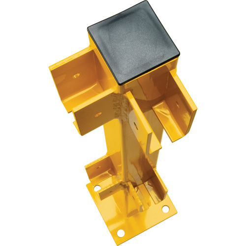 Corner Post for Light-Duty Guard Rails, Steel, 42" H, Safety Yellow Industrial Sales