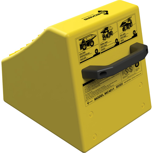 Cale de roue ultra-robuste pour l'exploitation mini&egrave;re Checkers Safety sans support, PEHD, Jaune, 14-1/2" la x 17-1/2" p x 16" h Industrial Sales