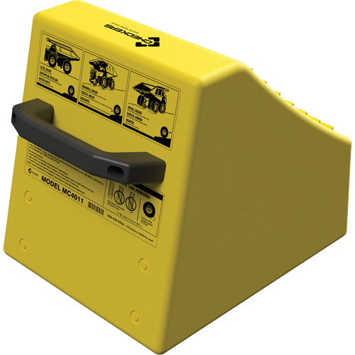 Cale de roue ultra-robuste pour l'exploitation mini&egrave;re Checkers Safety sans support, PEHD, Jaune, 14-1/2" la x 17-1/2" p x 16" h Industrial Sales