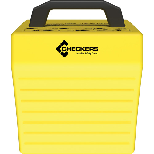Cale de roue ultra-robuste pour l'exploitation mini&egrave;re Checkers Safety sans support, PEHD, Jaune, 14-1/2" la x 17-1/2" p x 16" h Industrial Sales