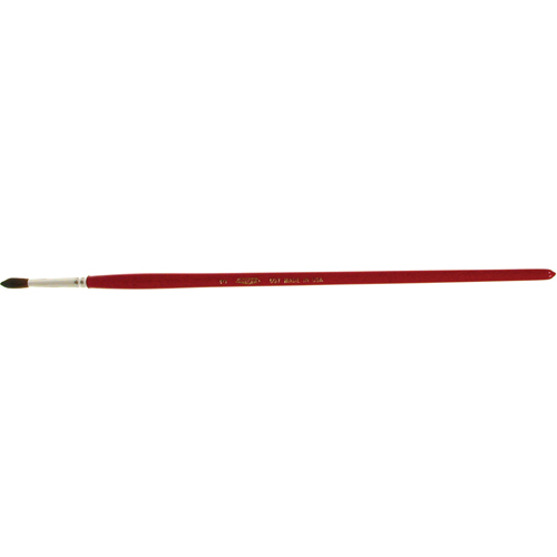 Pinceau de forme ronde pour marquage, Largeur de la brosse de 3/16", Soie de chameau, Manche &agrave; Bois Industrial Sales