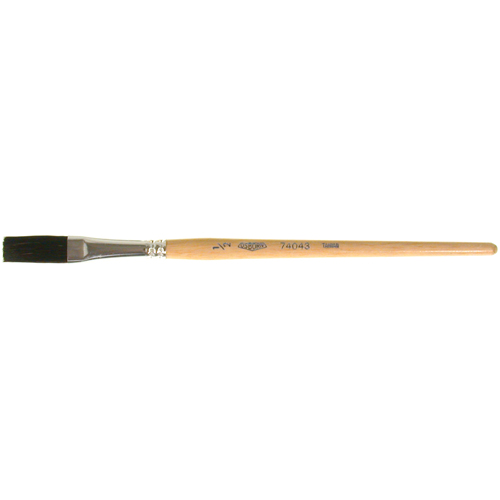 Pinceau une passe, Largeur de la brosse de 1/2", Soie de bœuf, Manche &agrave; Bois Industrial Sales