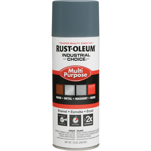 Peinture en a&eacute;rosol &agrave; usages multiples syst&egrave;me 1600 Industrial Choice, Gris machine, Brillant, 12 oz, Canette a&eacute;rosol Industrial Sales