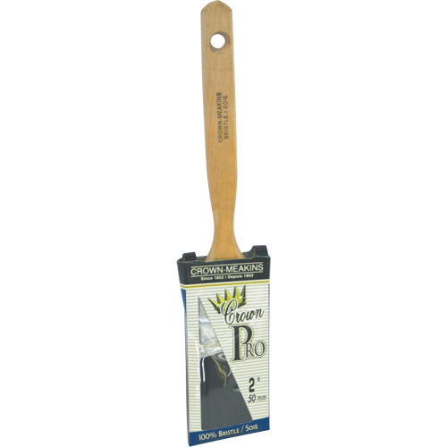Crown Pro Straight Paint Brush, Bristle, Wood Handle, 2" Width Industrial Sales