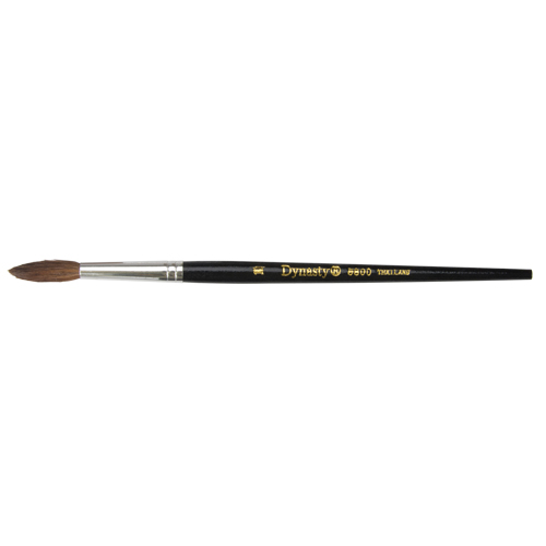 Pinceau pointu &agrave; soies noires pour artiste, Largeur de la brosse de 5,7 mm, Soie de chameau, Manche &agrave; Bois Industrial Sales