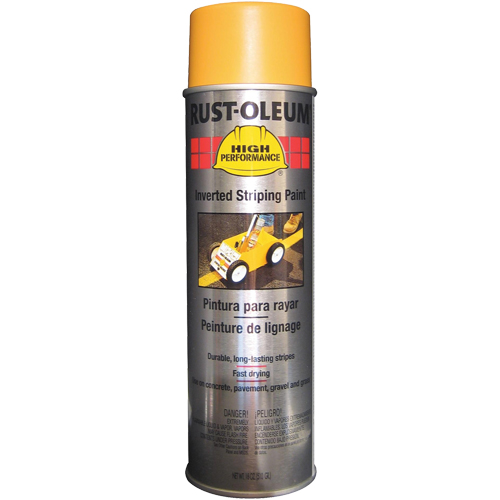 Peinture de traçage en a&eacute;rosol syst&egrave;me 2300 haute performance applicable en position invers&eacute;e, Jaune, 18 oz, Canette a&eacute;rosol Industrial Sales