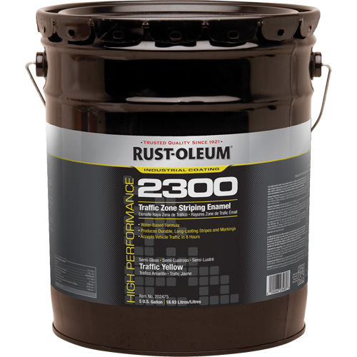 Peinture pour traçage de ligne invers&eacute;e Syst&egrave;me 2300 &agrave; haut rendement, Jaune, 5 gal., Seau Industrial Sales