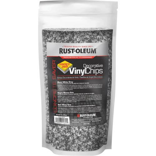 Pastilles de vinyle d&eacute;coratives Concrete Saver, 0,5 kg, Sac, M&eacute;lange noir/blanc/gris Industrial Sales