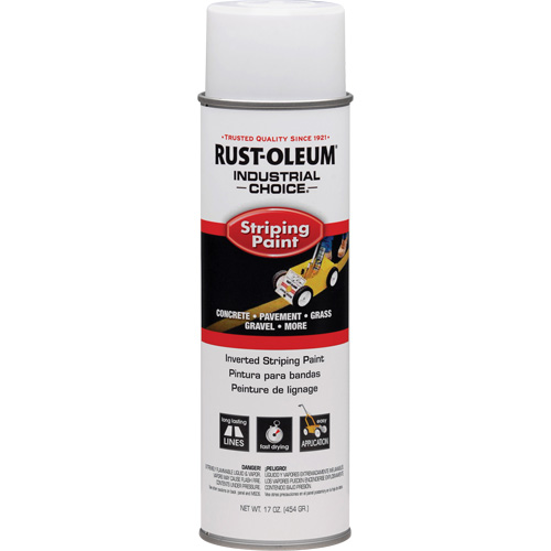 Peinture de traçage en a&eacute;rosol syst&egrave;me S1600 Industrial Choice applicable en position invers&eacute;e, Blanc, 18 oz, Canette a&eacute;rosol Industrial Sales