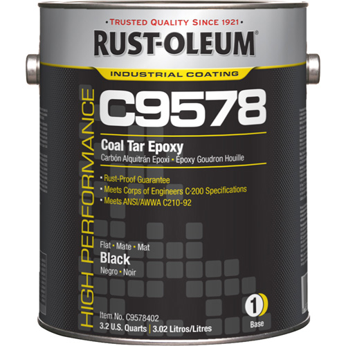 C9578 System Coal Tar High Solids Epoxy Base Component, Black, Gallon Industrial Sales