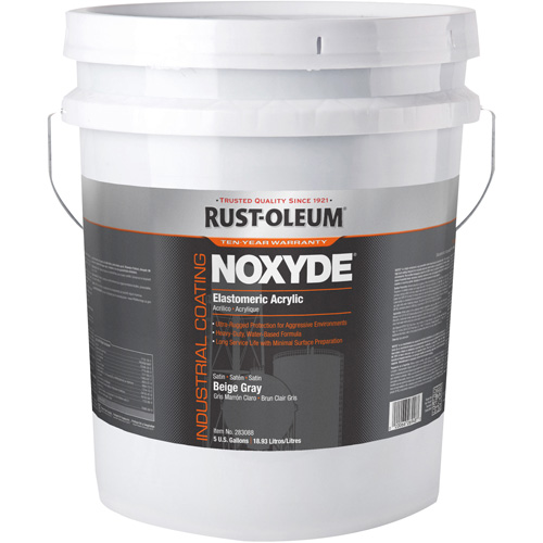 Noxyde Elastomeric Acrylic Coating, 5 gal., Pail, Grey Industrial Sales
