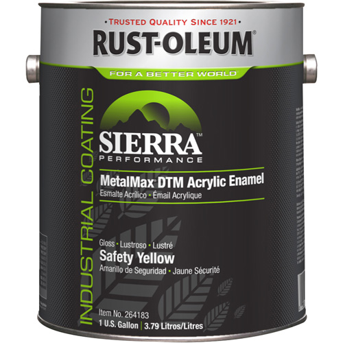 Sierra Performance MetalMax&reg; Plus DTM Acrylic Enamel, Gallon, Yellow Industrial Sales