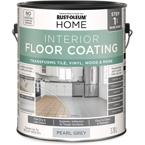 Couche de fond pour syst&egrave;me de rev&ecirc;tement de plancher int&eacute;rieur &agrave; la maison, 3,78 L, &agrave; l'eau, Tr&egrave;s mat, Gris Industrial Sales