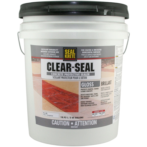 Produit d&eacute;tanch&eacute;it&eacute; protecteur Seal-Krete, 18,93 L, &agrave; l'eau, Brillant, Transparent Industrial Sales