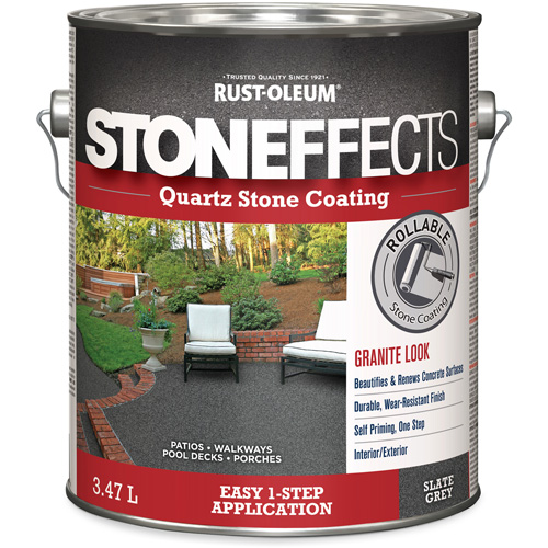 Rev&ecirc;tement &agrave; base de pierre de quartz Stoneffects, 3,78 L, &agrave; l'eau, Textur&eacute;, Gris Industrial Sales