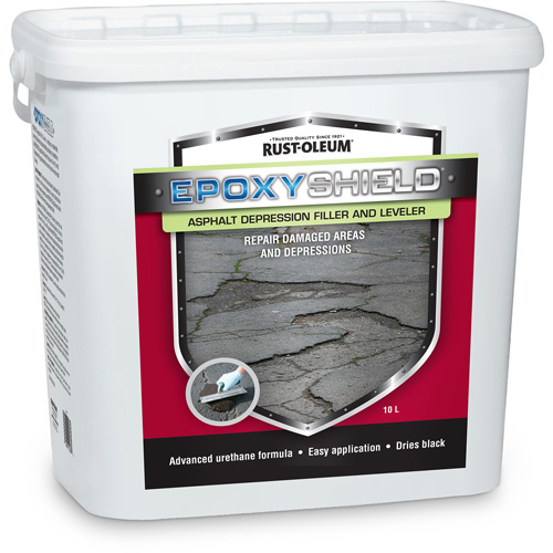 Mat&eacute;riau de remplissage de d&eacute;pression et de nivellement pour asphalte EpoxyShield, Seau, Noir Industrial Sales