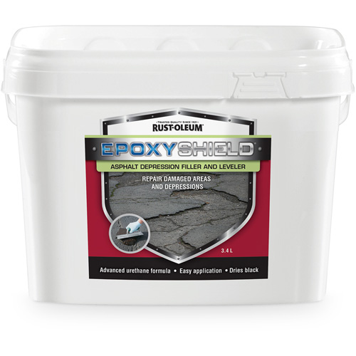 Mat&eacute;riau de remplissage de d&eacute;pression et de nivellement pour asphalte EpoxyShield, Seau, Noir Industrial Sales