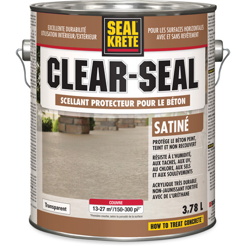 Produit d&eacute;tanch&eacute;it&eacute; protecteur Seal-Krete, 3,78 L, &agrave; l'ur&eacute;thane, Satin, Transparent Industrial Sales