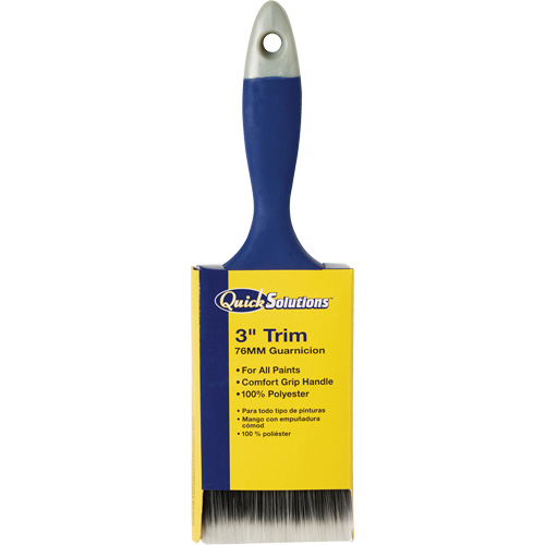 Quick Solutions Trim Brush, Polyester, Plastic Handle, 3" Width Industrial Sales