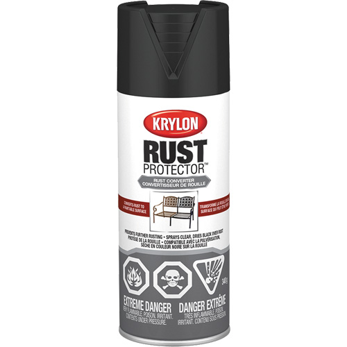 Rust Protector&reg; Rust Converter Primer, Black Primer, Very Flat, 12 oz., Aerosol Can Industrial Sales