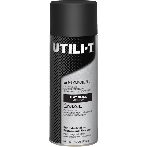 Peinture-&eacute;mail en a&eacute;rosol polyvalent UTILI-T, Noir, Fini mat profond, 10 oz/283 g, Canette a&eacute;rosol Industrial Sales