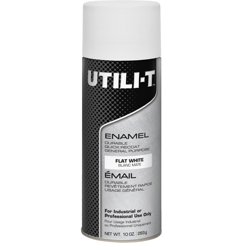 Peinture-&eacute;mail en a&eacute;rosol polyvalent UTILI-T, Blanc, Fini mat profond, 10 oz/283 g, Canette a&eacute;rosol Industrial Sales