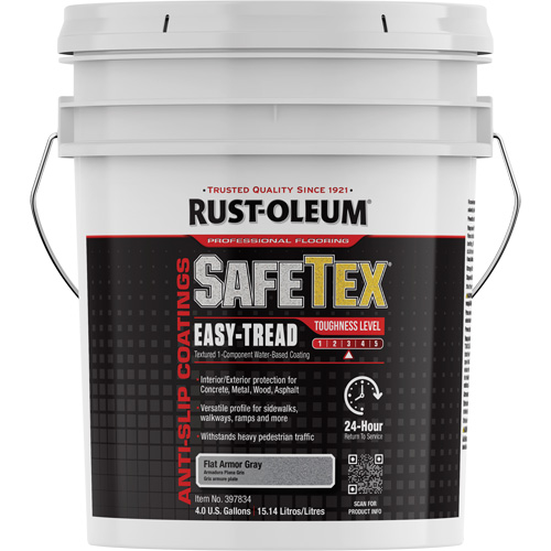 Rev&ecirc;tement d'acrylique SafeTex Easy-Tread, 4 gal., &agrave; l'eau, Fini mat profond/Textur&eacute;, Gris Industrial Sales