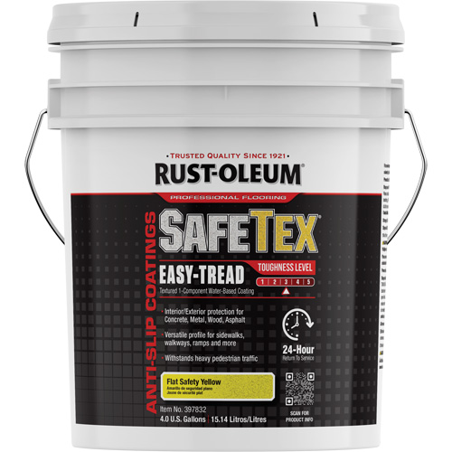 Rev&ecirc;tement d'acrylique SafeTex Easy-Tread, 4 gal., &agrave; l'eau, Fini mat profond/Textur&eacute;, Jaune Industrial Sales