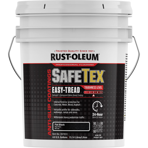 Rev&ecirc;tement d'acrylique SafeTex Easy-Tread, 4 gal., &agrave; l'eau, Plat/Textur&eacute;, Noir Industrial Sales