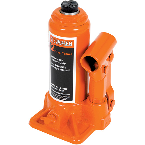 302A Cric-bouteille, 2 tonnes, Hydraulique &agrave; main, 12-1/2" Hauteur &eacute;lev&eacute;e Industrial Sales