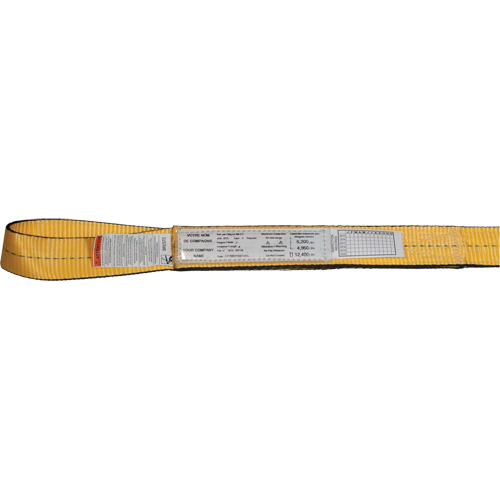 &eacute;lingues de levage en nylon, Pli Simple, Oeillet double, Type 3, 3" la x 3' lo, Limite de charge verticale 4700 lb Industrial Sales