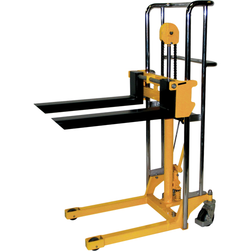 Hydraulic Fork Lift Stacker - VL59, Foot Pump Operated, 880 lbs. Capacity, 59" Max Lift Industrial Sales