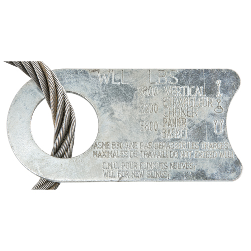 &eacute;lingue de levage &agrave; c&acirc;ble m&eacute;tallique - deux boucles Industrial Sales