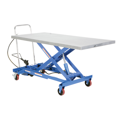 Pneumatic Hydraulic Scissor Lift Table, Steel, 63" L x 31-1/2" W, 1000 lbs. Cap. Industrial Sales