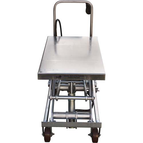 Table &eacute;l&eacute;vatrice &agrave; ciseaux hydraulique pneumatique, Acier inoxydable, 35-1/2" lo x 20" la, Cap. 800 lb Industrial Sales