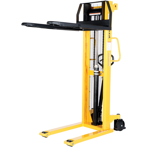 Manual Hydraulic Stacker, Hand Pump Operated, 2000 lbs. Capacity, 63" Max Lift Industrial Sales