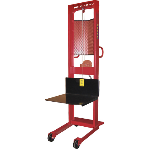 Winch Stacker, Hand Winch Operated, 1000 lbs. Capacity, 70" Max Lift Industrial Sales