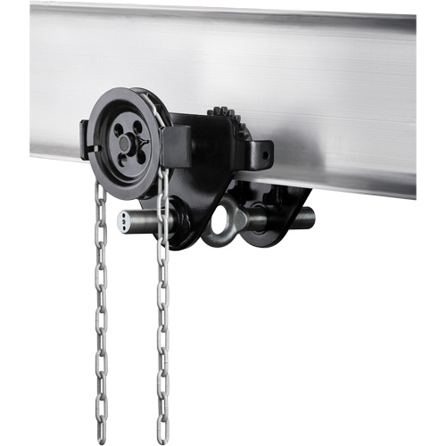 HTG Geared Clevis Trolley, 4409 lbs. (2 tons) Capacity, 2-39/64" - 8-43/64" Industrial Sales