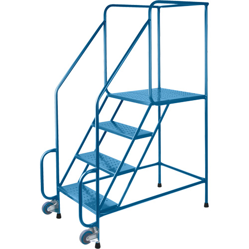 Tilt-N-Roll Ladders, Steel, 4 Steps, 22" Wide, 24" D x 38" H Top Step Industrial Sales