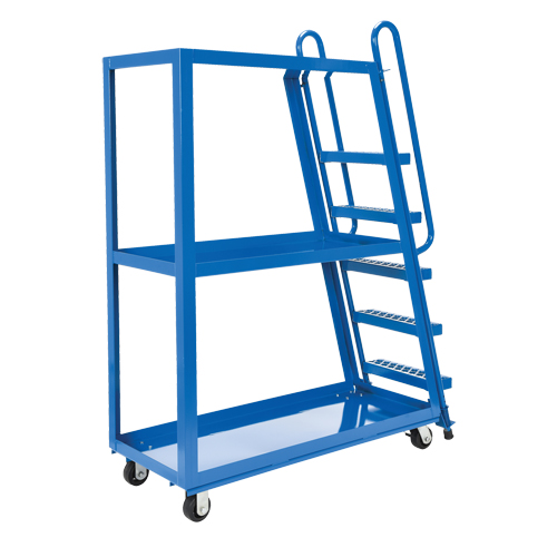 Stock Picking Cart, Steel, 21-7/8" W x 56-1/8" D, 3 Shelves, 1000 lbs. Capacity Industrial Sales