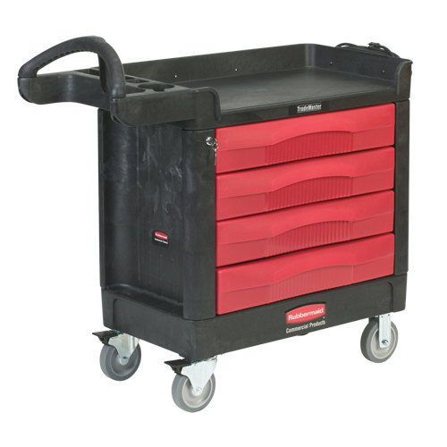 Trademaster Mobile Cabinets & Work Centres, 4 Drawers, 40-5/8" L x 18-7/8" W x 38-3/8" H, Black Industrial Sales