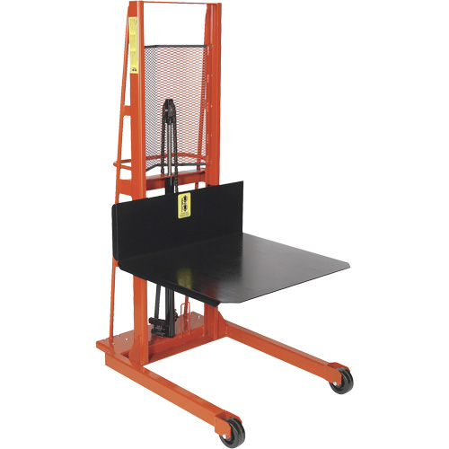 Hydraulic Platform Lift Stacker, Hand Winch Operated, 1000 lbs. Capacity, 80" Max Lift Industrial Sales