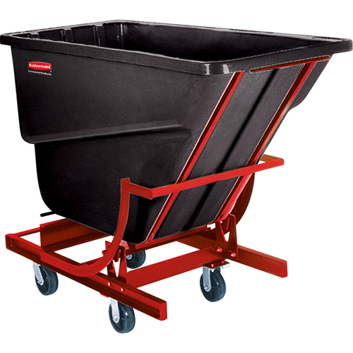 Self-Dumping Hopper, Plastic/Polyethylene, 1 cu.yd., Black Industrial Sales
