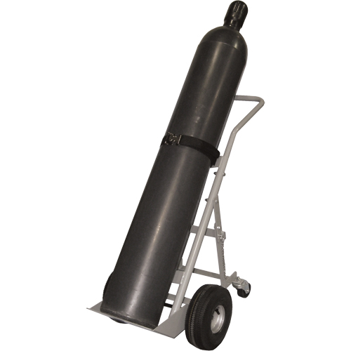 Chariots &agrave; quatre roues pour bouteilles, Roues Pneumatique, Base de 10" la x 8" lo, 1000 lb Industrial Sales
