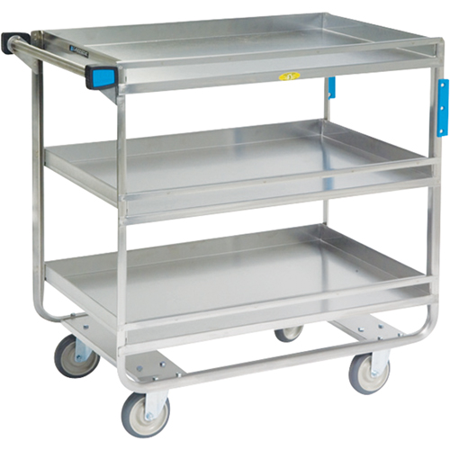 Guard Rail Carts, 3 Tiers, 23" W x 37-1/4" H x 38-5/8" D, 700 lbs. Capacity Industrial Sales