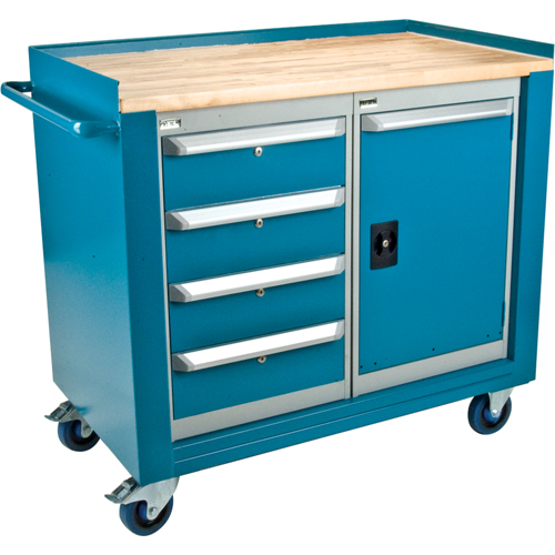 Industrial Duty Mobile Service Workbenches, Wood Surface Industrial Sales