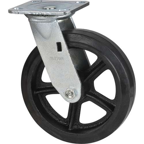 Mold-on Caster, Swivel, 8" (203.2 mm), Rubber, 660 lbs. (299 kg.) Industrial Sales