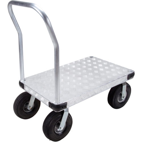 Aluminum Platform Truck, 24" W x 36" L, 1600 lbs. Cap., Pneumatic Wheels Industrial Sales