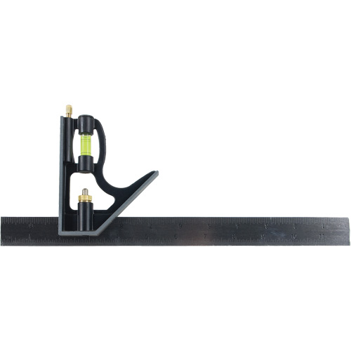 Combination Square, 12" L, Stainless Steel, Plain Industrial Sales